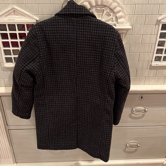 Boys Appaman City Overcoat Herringbone wool faux vest and red thread detail - Picture 2 of 6